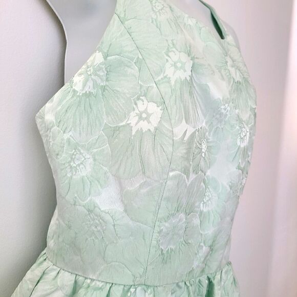 Mendocino Mint Green A-Line Embossed Floral Cocktail Dress - NWT - Picture 8 of 13